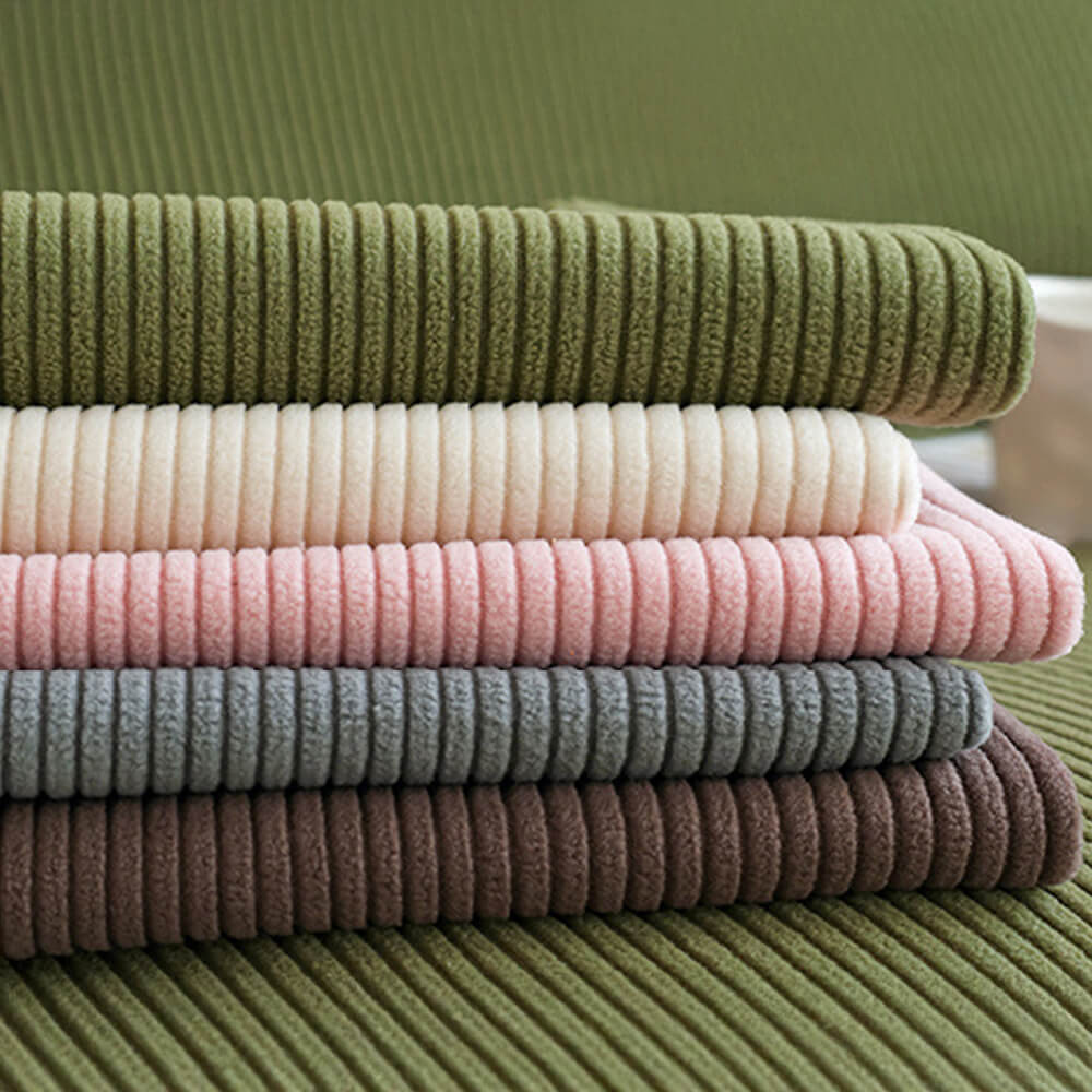 Anti-scratch stripe corduroy sofa cover, highlighting its protection against pet claws and wear