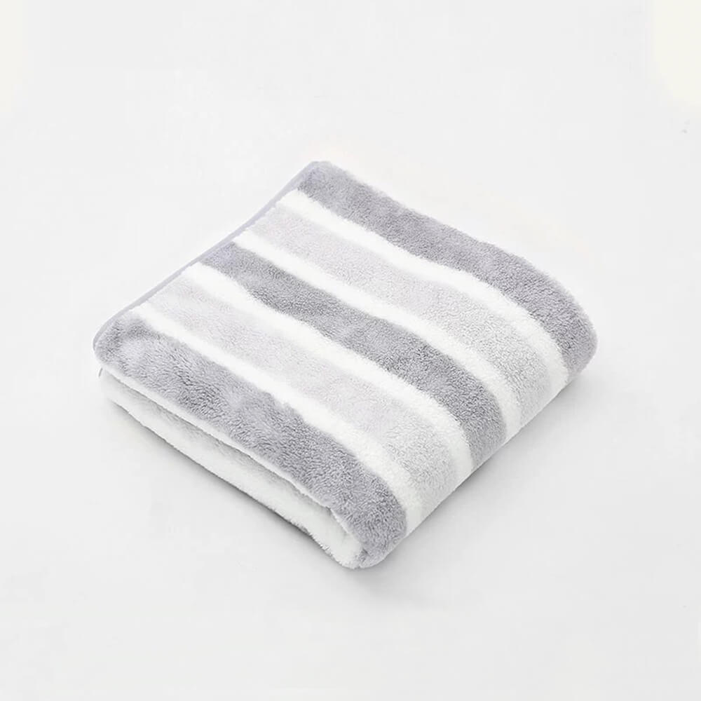 Striped pet care towel for cats, quick-dry microfiber ensures a fast and cozy post-bath experience