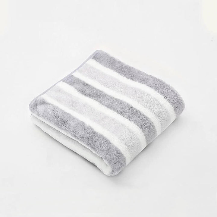 Striped pet care towel for cats, quick-dry microfiber ensures a fast and cozy post-bath experience