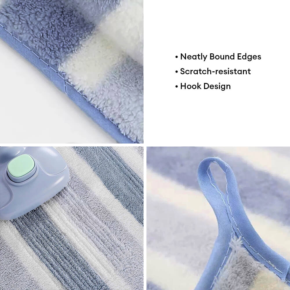 Cat bath towel with vibrant stripes, super absorbent microfiber for a rapid dry, pet care essential