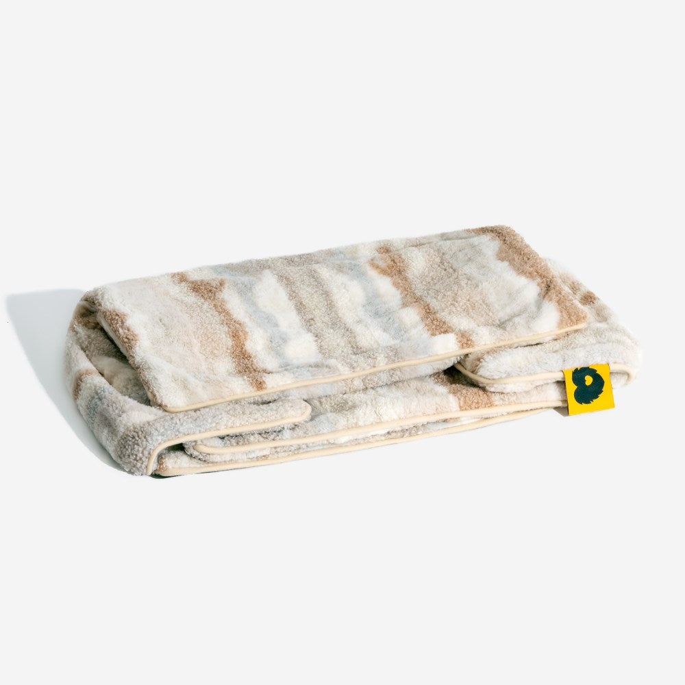 Replacement striped faux lambswool pet sofa bed cover, soft and durable for dog & cat, pet supply