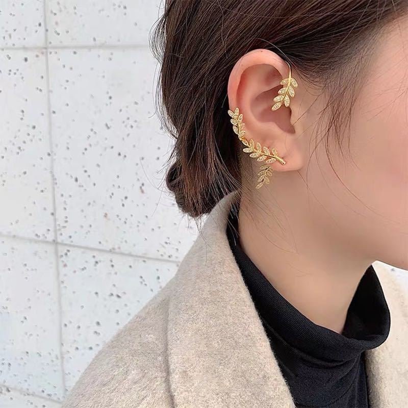 Adjustable silver clip earrings for women. Elegant, piercing-free jewelry, a stylish fashion accessory.