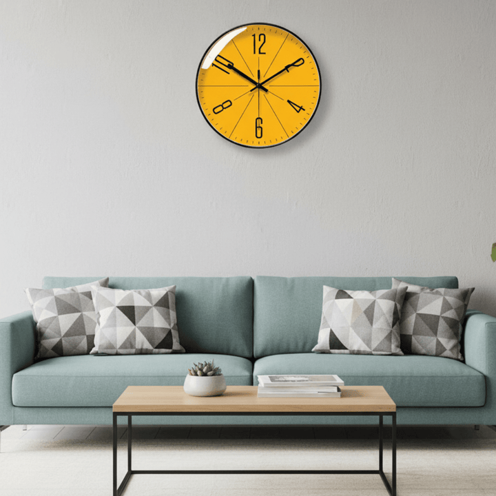 Stylish black Nordic wall clock, silent, modern minimalist design for elegant home decor.