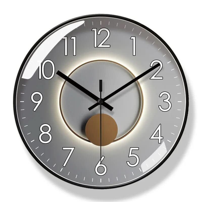 Decorative black Nordic wall clock, silent, bringing modern, minimalist style to your home decor.