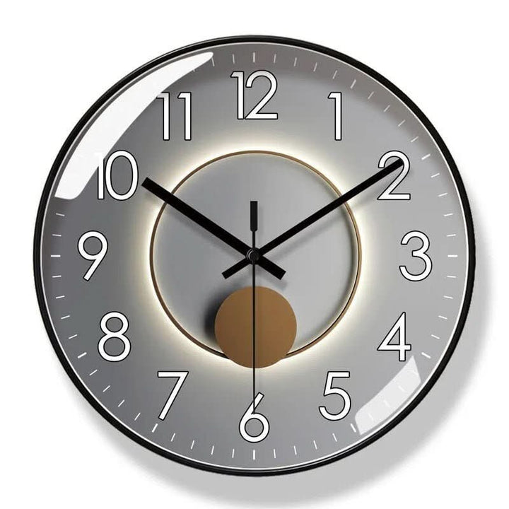 Decorative black Nordic wall clock, silent, bringing modern, minimalist style to your home decor.