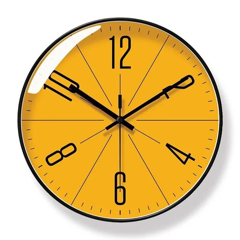 Contemporary black Nordic wall clock, silent movement, perfect for modern and minimalist interior design.