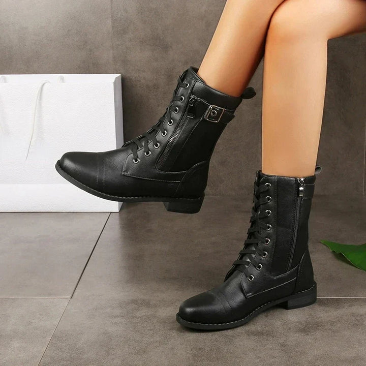 Versatile men's ankle boots with lace-up and zipper details, perfect for both casual and formal occasions.