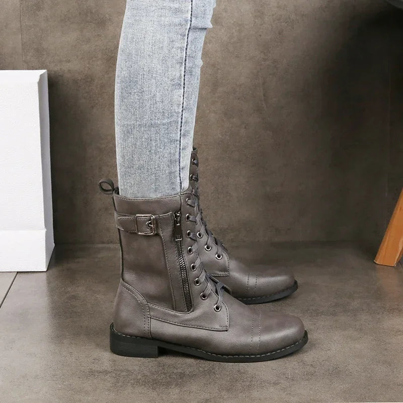 Fashionable men's ankle boots, lace-up design combined with a zipper closure for a secure, stylish fit.