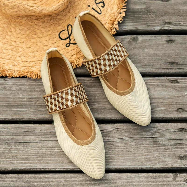 Stylish Elira Women's Orthopedic Slip-On Flats with elastic strap for supportive, comfortable everyday wear.