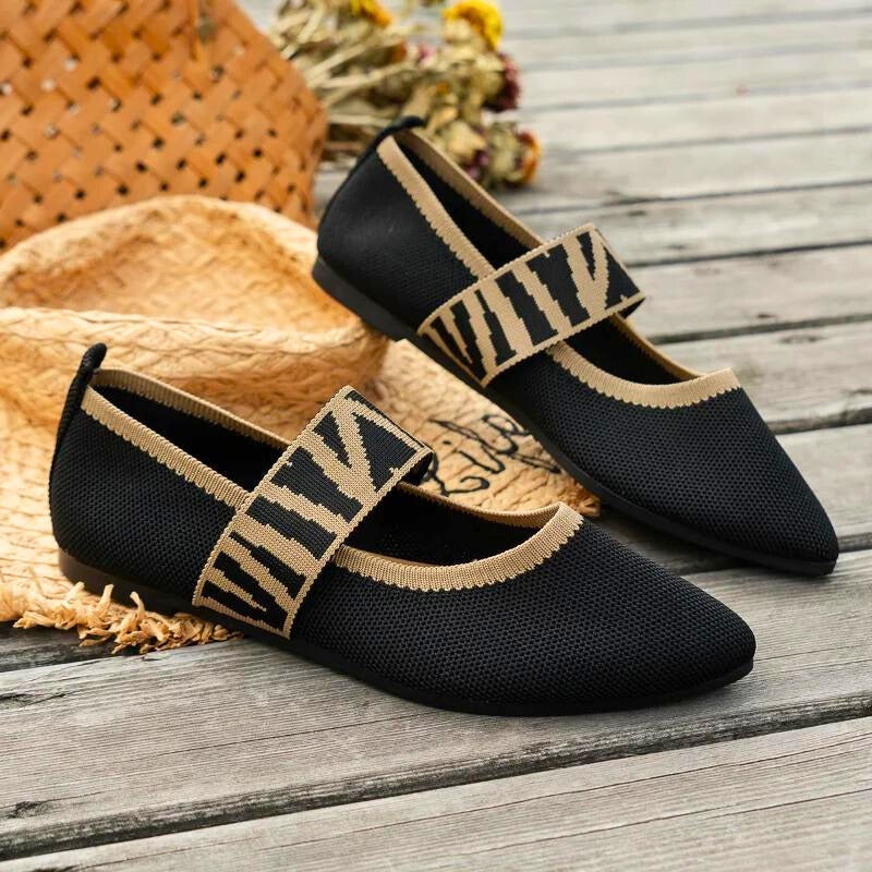 Close-up of Elira Women's Orthopedic Slip-On Flats' soft, breathable material for ultimate comfort & casual wear.