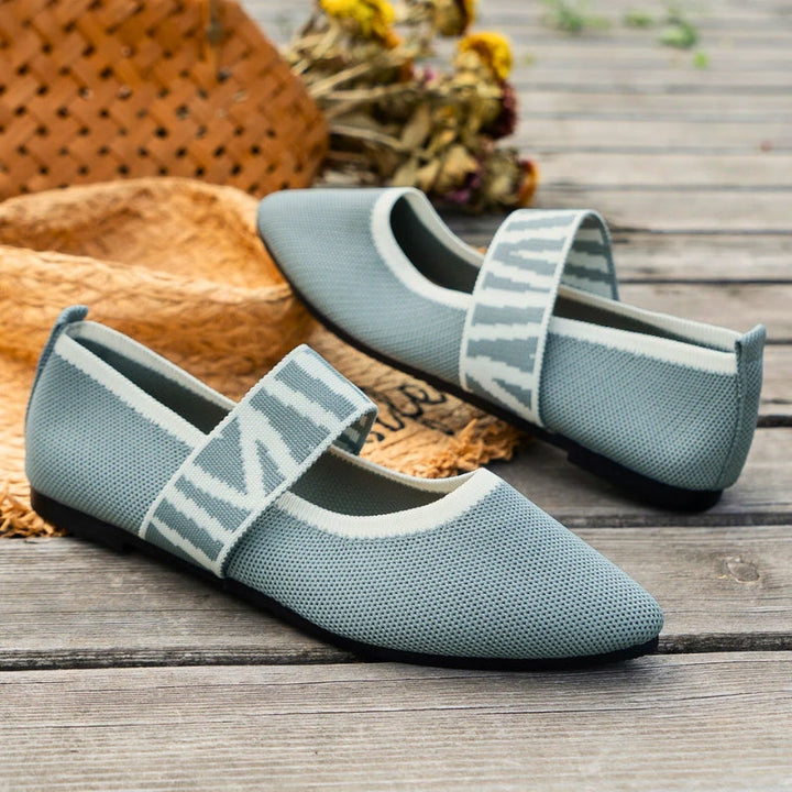 Elira Women's Orthopedic Slip-On Flats featuring elastic strap for easy, secure fit & all-day comfort footwear.