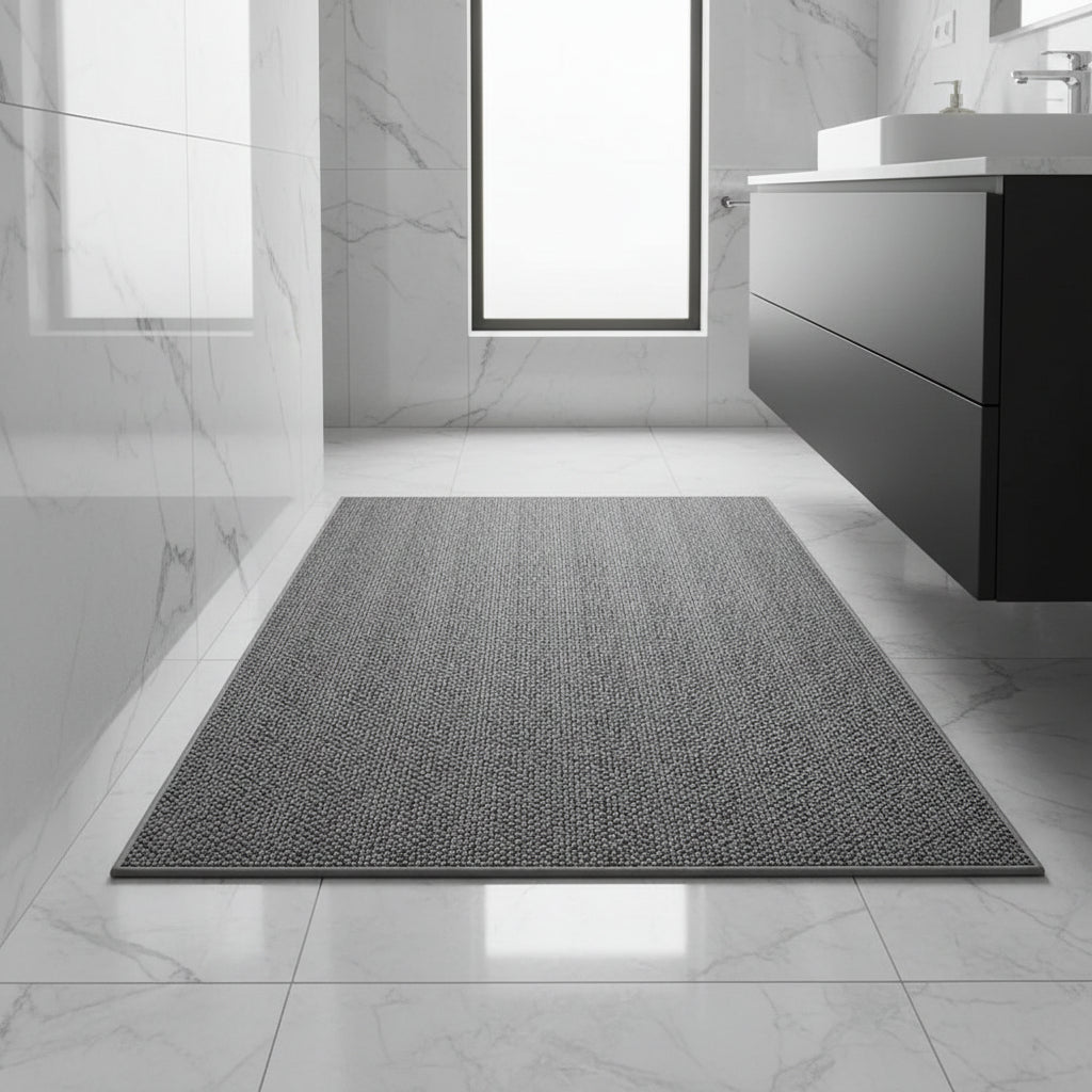 Stylish geometric doormat, an absorbent entryway mat with modern pattern for superior moisture control.