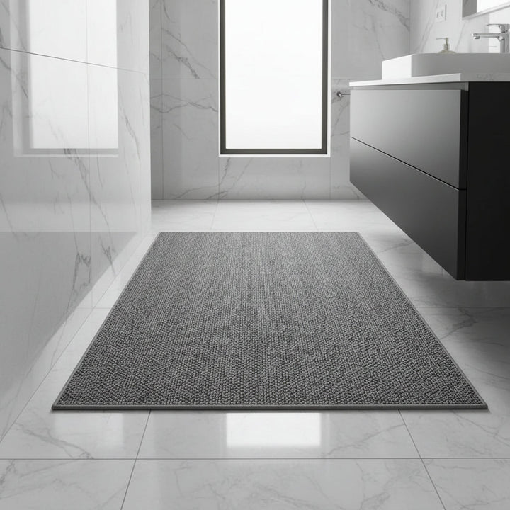 Stylish geometric doormat, an absorbent entryway mat with modern pattern for superior moisture control.