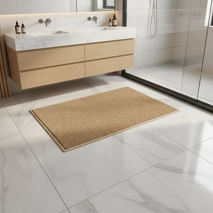 Floor protector geometric doormat, highly absorbent for superior moisture control in your home's entryway.