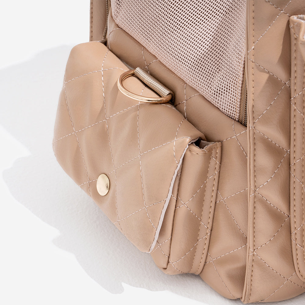 Unisex black pet carrier, suitable for both cats and small puppies, travel-ready.
