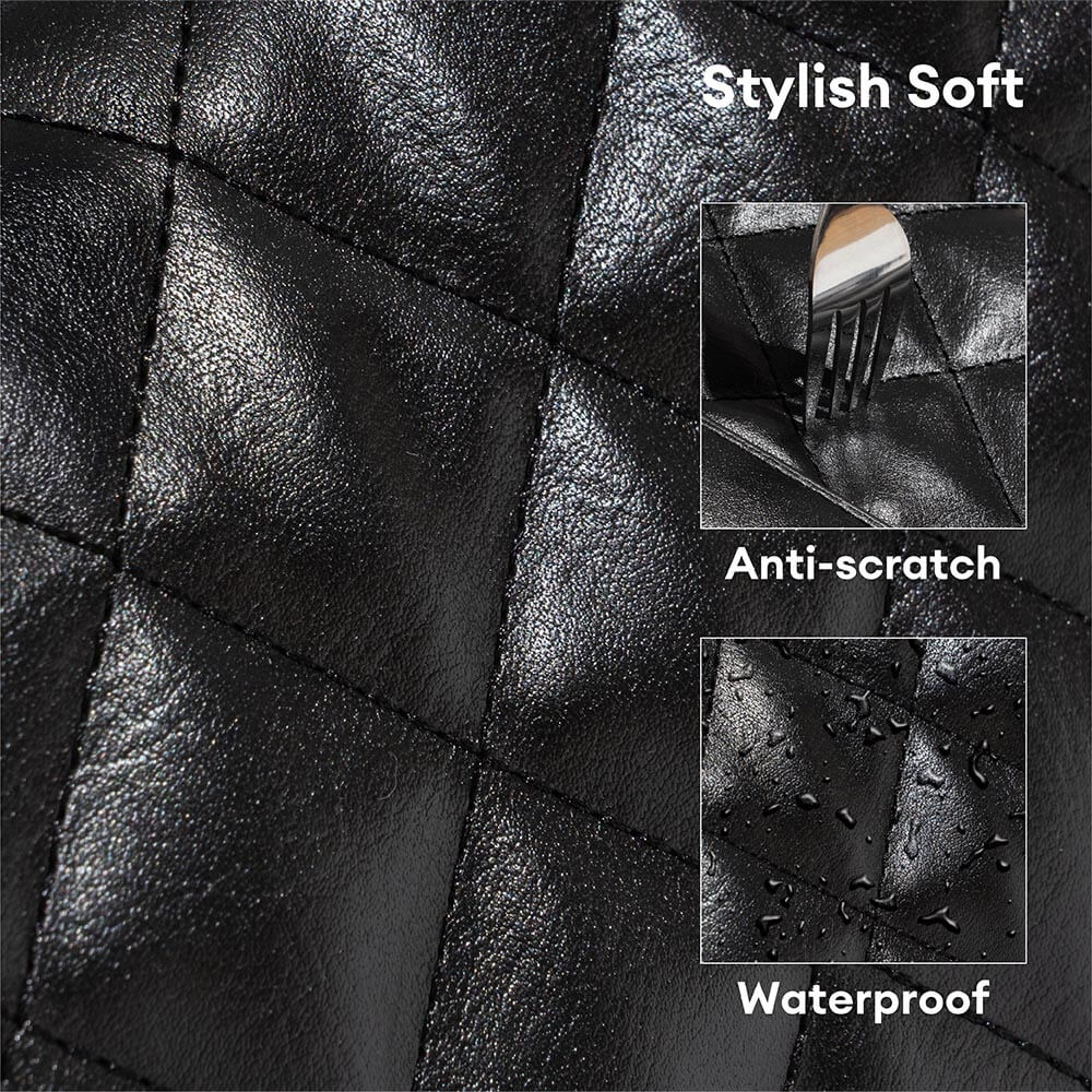 Small puppy carrier in a sleek black design, perfect for travel or vet visits.