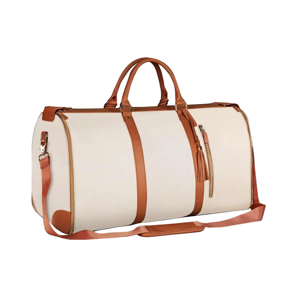 Collapsible patchwork duffel bag, perfect unisex travel carry-on for weekend getaways. Stylish & functional.