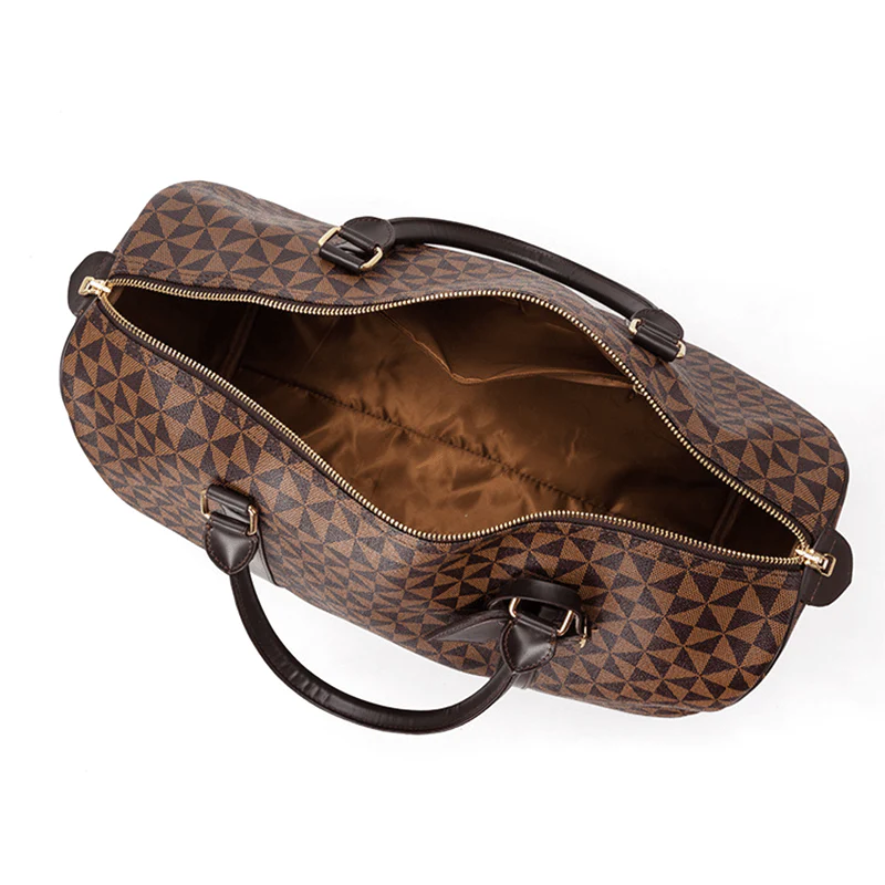 Elegant beige unisex travel duffle bag, a versatile and stylish carry-on for any travel accessory.