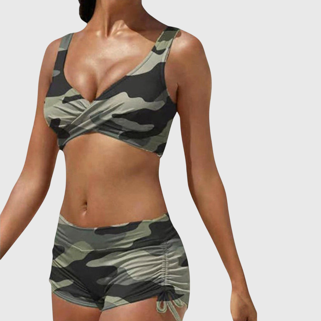 Stylish women's bikini set, perfect for summer beachwear. Flattering two-piece swimwear for comfort & poolside style.