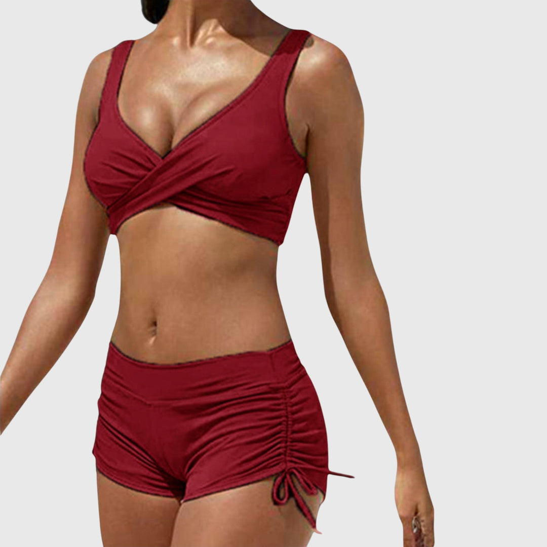 Elegant women's bikini set, versatile two-piece swimwear for chic summer style & comfortable beach days.