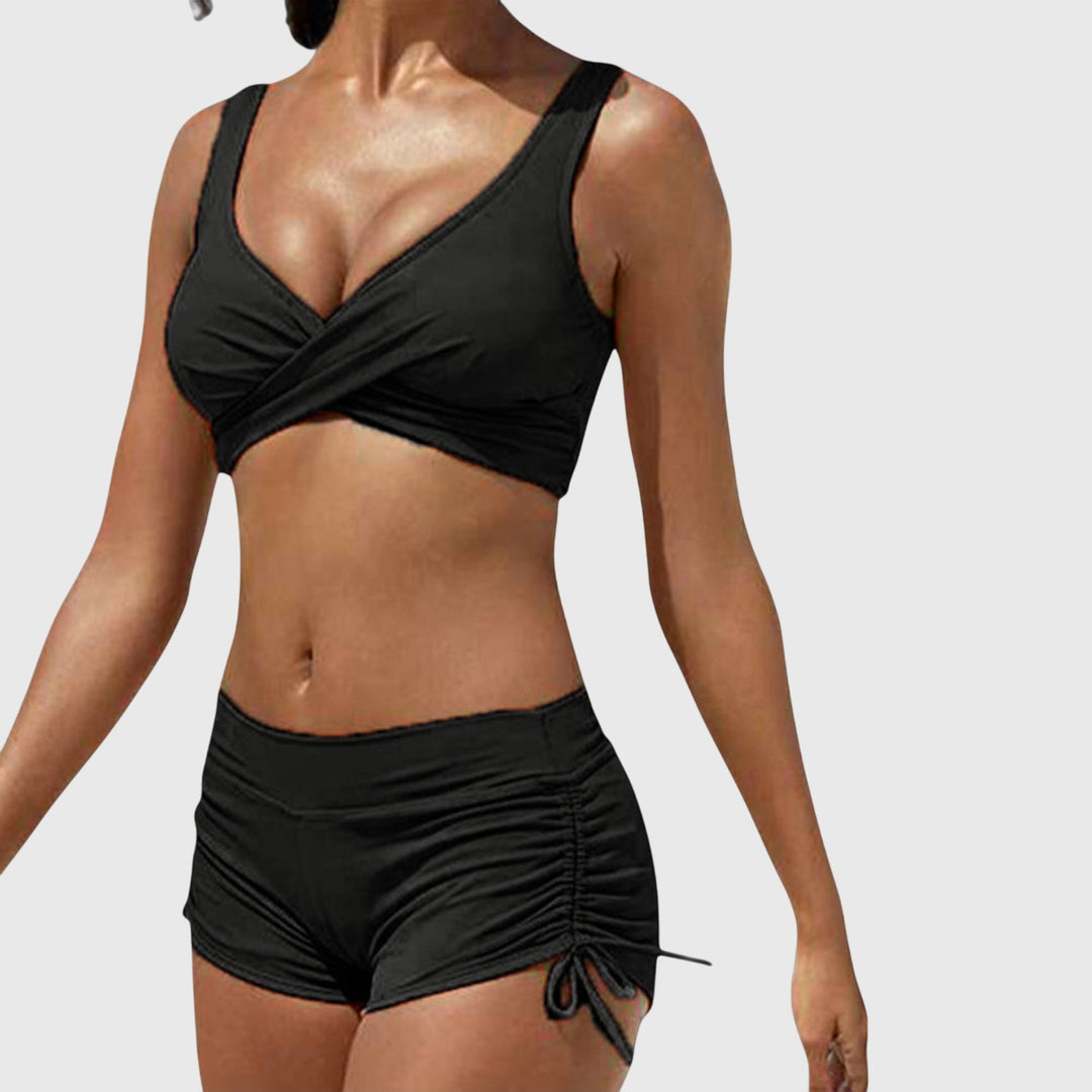 Flattering women's bikini set with a stylish cut. Perfect summer beachwear & comfortable poolside fashion.