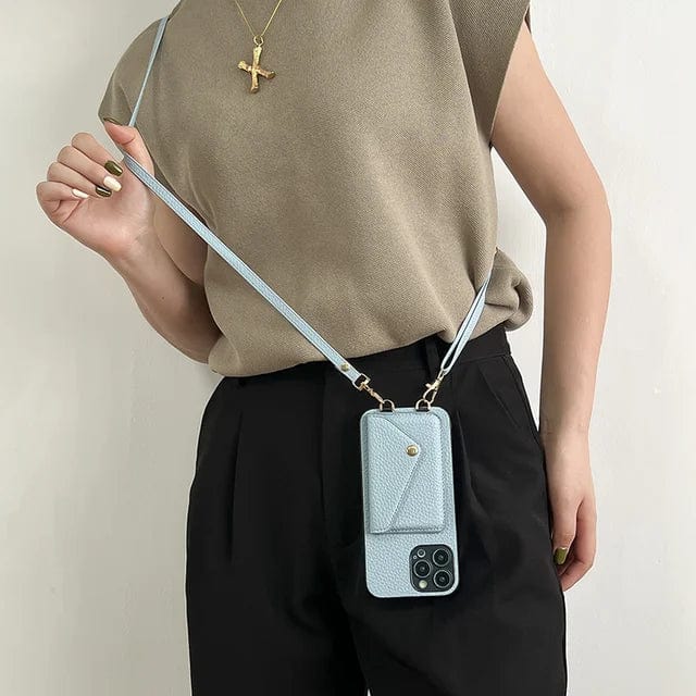 Fashionable women's crossbody phone case & card holder, perfect for stylish, secure daily carry.