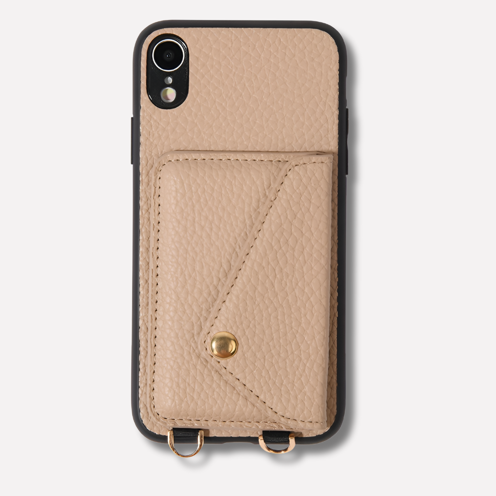 Versatile lanyard phone case for women with card slots, offering secure iPhone carrying & quick access.