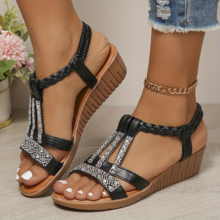 Trendy women's wedge footwear, offering a blend of comfort and elevated summer style.