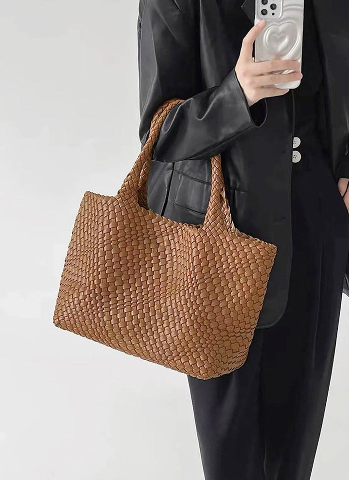 Fashion-forward women's large woven tote, chic and roomy for all your needs.