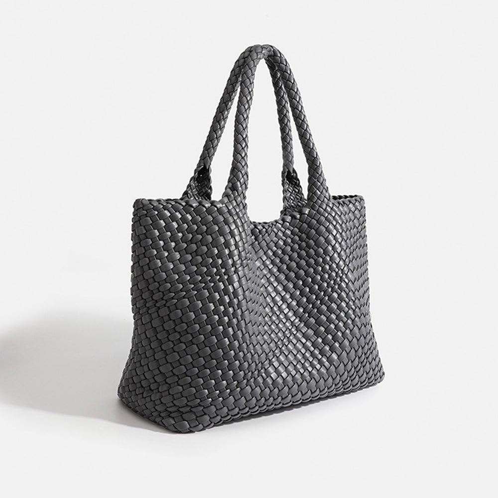 Handcrafted-look women's large woven tote, stylish and roomy daily carryall.