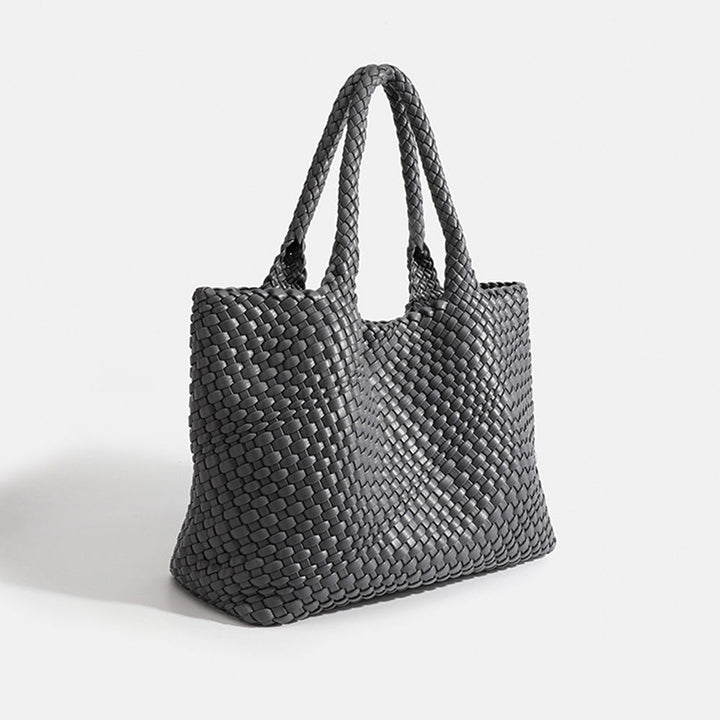Handcrafted-look women's large woven tote, stylish and roomy daily carryall.