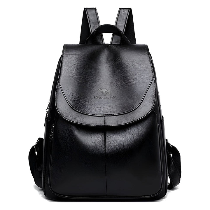 Stylish women's leather backpack for daily use, featuring a modern rucksack design for elegant ladies.