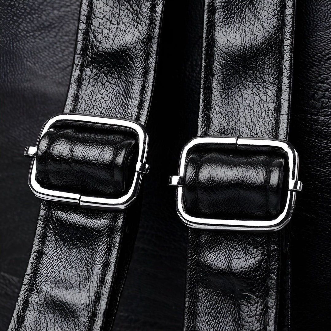 Chic women's leather rucksack, an elegant and practical office bag for modern ladies, perfect for daily carry.