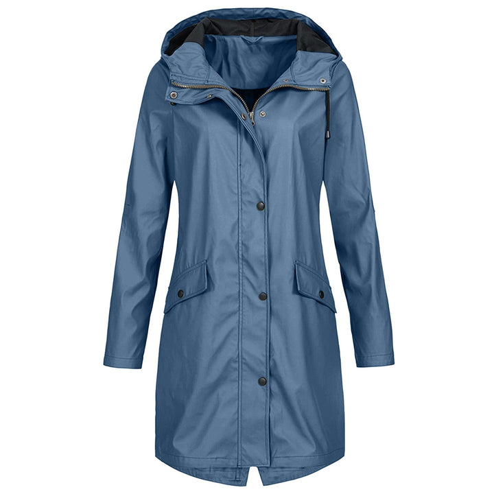 Versatile women's lightweight raincoat, an essential piece of stylish, waterproof outerwear for all seasons.