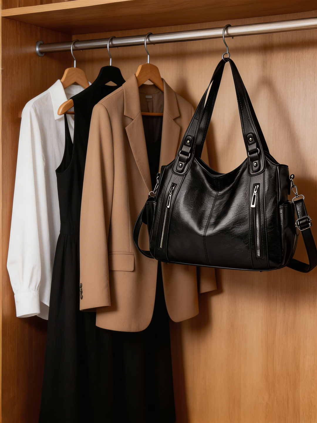 Stylish women's multi-compartment shoulder bag, perfect for everyday use. Organized handbag with ample space.