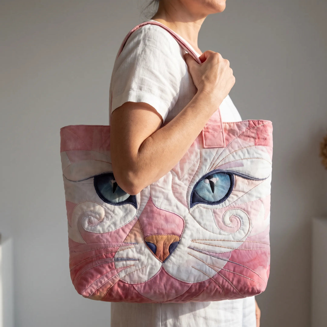 Stylish women's printed tote bag with a unique pattern, perfect for a chic everyday look.