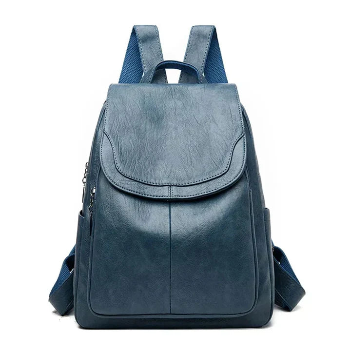 Practical solid color structured flap backpack for women, a reliable choice for everyday essentials.