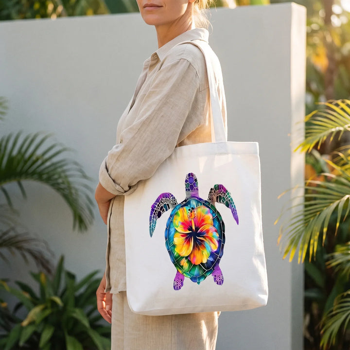 Stylish women's turquoise floral printed shoulder tote bag, perfect for everyday use or beach. Reusable & foldable.