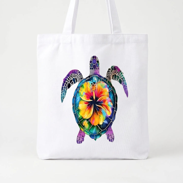 Summer-ready women's shoulder tote with a stylish turquoise floral print. Perfect beach bag or fashionable everyday accessory.