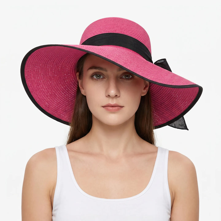 Packable khaki wide brim floppy sun hat for women. Perfect stylish accessory for beach, travel & summer sun protection.