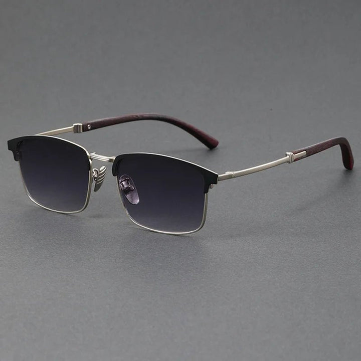 Unisex classic browline sunglasses, retro half-frame style. Polarized lenses provide UV400 eye protection.