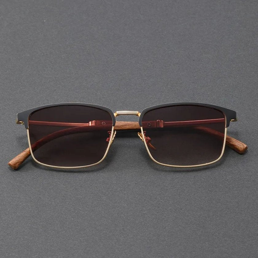 Classic unisex browline sunglasses. Polarized UV400 lenses offer maximum eye protection in a retro half-frame.