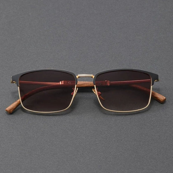 Classic unisex browline sunglasses. Polarized UV400 lenses offer maximum eye protection in a retro half-frame.