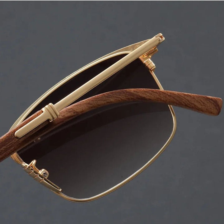 Retro browline sunglasses, unisex classic style with polarized UV400 lenses & lightweight alloy half-frame.