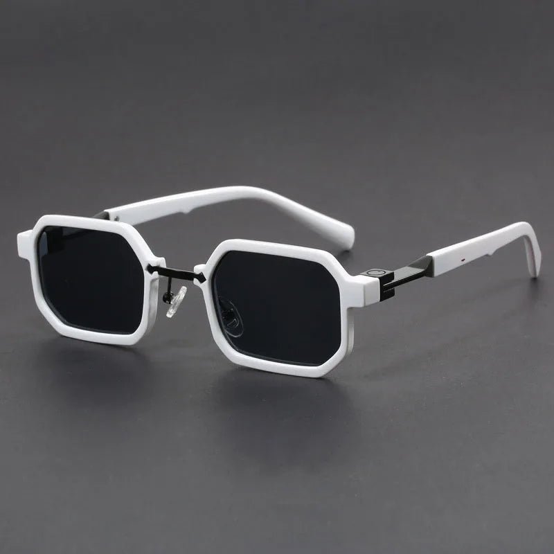 Elegant unisex matte acetate octagon sunglasses providing full UV protection.