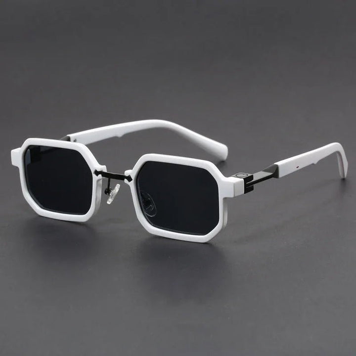 Elegant unisex matte acetate octagon sunglasses providing full UV protection.