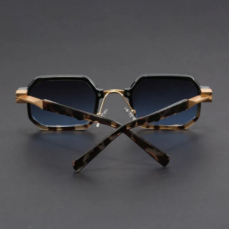 Geometric unisex octagon sunglasses. Matte acetate frames, stylish UV protection eyewear.