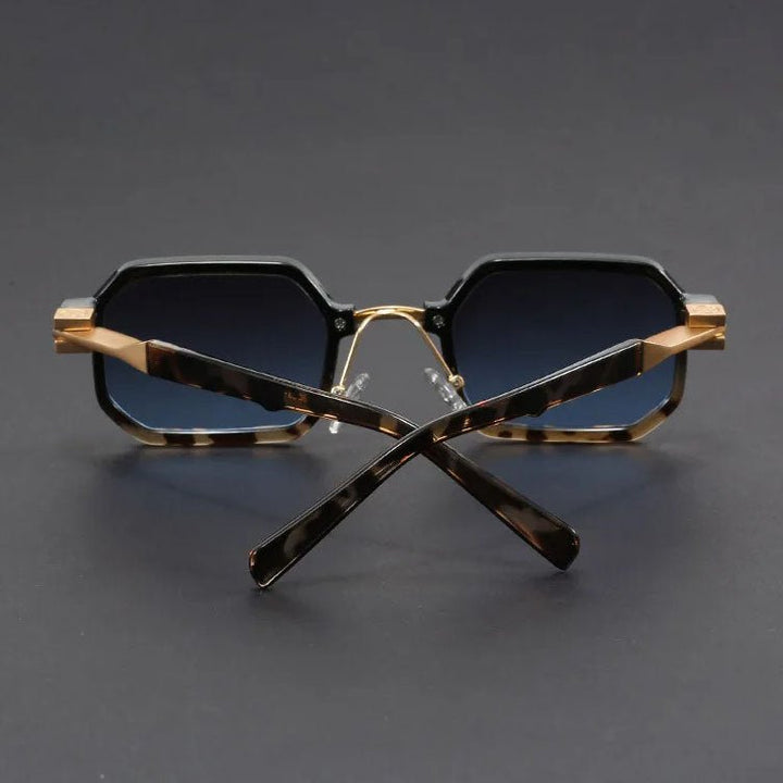 Geometric unisex octagon sunglasses. Matte acetate frames, stylish UV protection eyewear.