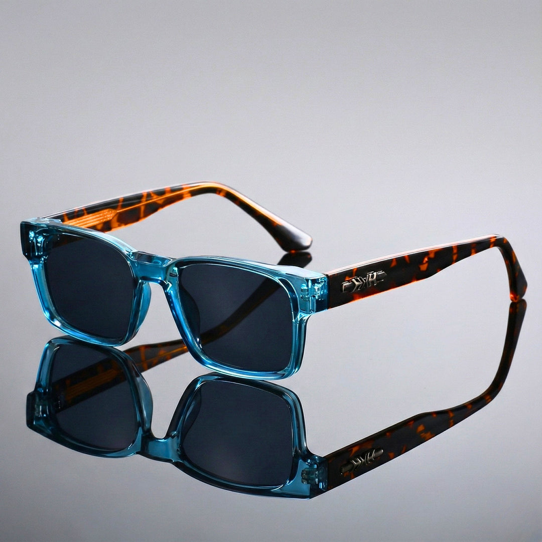 Stylish unisex square tortoiseshell acetate sunglasses, anti-glare & UV400 protection for all.