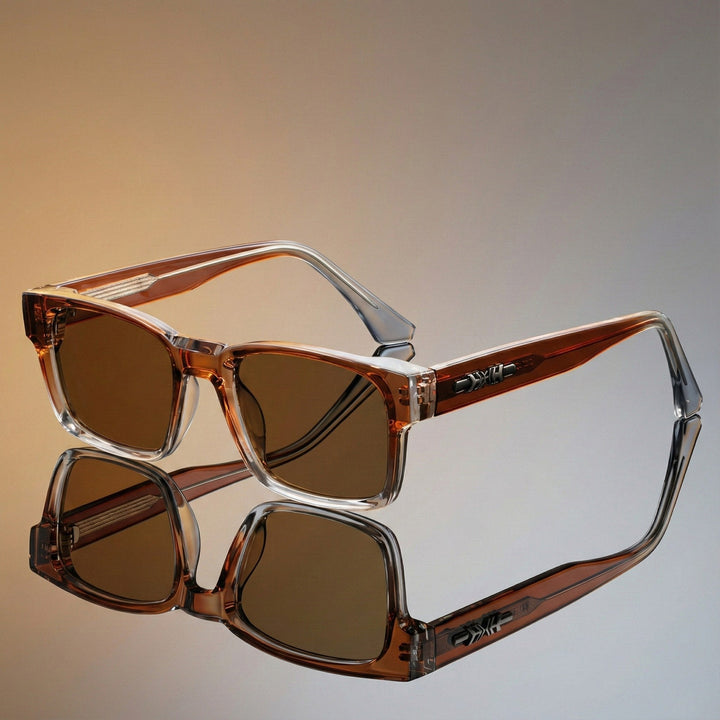 Chunky acetate tortoiseshell square sunglasses, unisex fit, anti-glare UV400 lenses for all-day comfort.